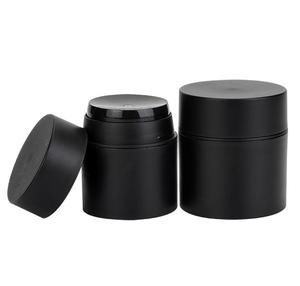 30ml 50ml đôi tường không có không khí bơm Jar Matt Đen chăm sóc cá nhân nhựa không có không khí chai bơm lại mỹ phẩm không có không khí bơm Jar - Product Image 1