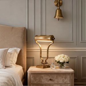 مصباح بيانو ذهبي تقليدي عتيق من النحاس 14 إنش ليد مصباح مكتبي ذهبي قابل للتعديل مصباح قراءة باتجاه البيانو - Product Image 3