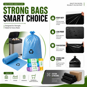 Sacs poubelles en rouleau pour cuisine, vente en gros, fabricant Taiyang Plastic PE, sacs thermoscellés personnalisés, sacs rétractables, marquage à chaud - Product Image 3