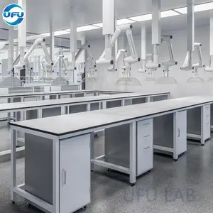 UFU Lab malzemeleri tam çelik laboratuvar mobilyası fabrika kaynağı hareketli kabine ile kimya iş istasyonu