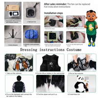 Costume de mascotte gonflable personnalisé d'ours polaire pour adulte, costume de marche en fourrure pelucheuse de dessin animé, pour fête, cosplay, événement, promotion