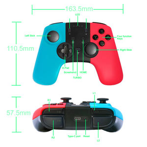 Manette <span class=keywords><strong>de</strong></span> jeu sans fil GEME à promotion exceptionnelle avec <span class=keywords><strong>gyroscope</strong></span> six axes, bouton Turbo, moteur <span class=keywords><strong>de</strong></span> vibration et prise casque pour Switch Pro - Product Image 5