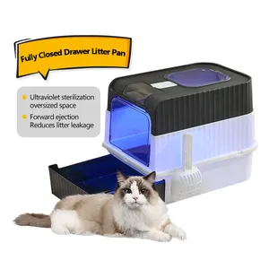 The Cat Litter Box Made Of Environmentally Friendly Plastic Can Accommodate Two Cats At The Same Time And Has a Lot Of Space