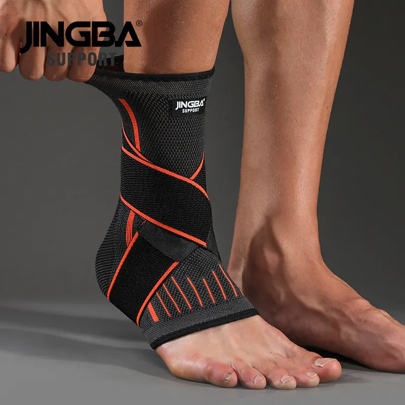 JINGBA tali pengikat lengan kaki uniseks, rajutan 3D profesional, penopang pergelangan kaki kompresi, tali pengikat