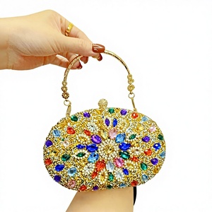 New Cross-border Socialite Texture Rhinestone European-American Retro Shape Women's Evening Dress Bag Evening Bag Tanjing - Product Image 1