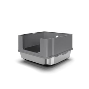 Caja de arena para gatos de acero inoxidable Premium, gran espacio interno y accesorio de inodoro cómodo de alta capacidad para felinos - Product Image 4