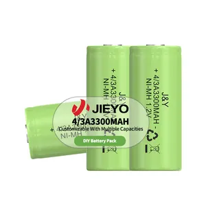 Jieyo NIMH Battery 4/3A Size 1.2v 3300mAh 17650 Rechargeable 4/3 A Cylindrical 5C Ni-MH Batteries Cell For Emergency Lightings