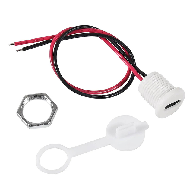 Type-C Chassis 2 Pin Type-C Socket Connector Waterproof Jack Female Charging Port 3A USB-C Charger Plug Socket