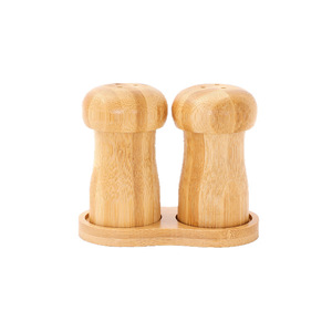 Mushroom Pepper Grinder Set Acacia Wood Salt Pepper Mill Toothpick Holder Kitchen Seasoning Dispenser - Product Image 5