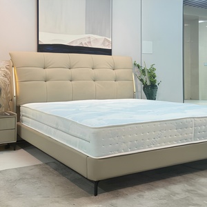 Modern King Size <b>Bed</b> Set for Bedroom Furniture Solid Wood <b>Frame</b> With High Quality Leather Comfortable <b>Bed</b> 049 Modern Solid Wood - Product Image 3