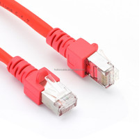 Color Gris Azul Rosa Rojo SFTP Cat6a Patch Cable 15cm