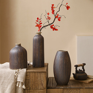 Jarrón de cerámica retro <span class=keywords><strong>con</strong></span> flores <span class=keywords><strong>secas</strong></span>, macetas de arcilla, decoración, <span class=keywords><strong>jarrones</strong></span> de cerámica <span class=keywords><strong>con</strong></span> flores <span class=keywords><strong>secas</strong></span>, <span class=keywords><strong>jarrones</strong></span> creativos - Product Image 1