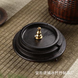 Quemador de incienso de bambú hecho a mano, soporte de incienso estilo Zen retro, bobina de incienso de nicho, quemador de incienso, té - Product Image 3