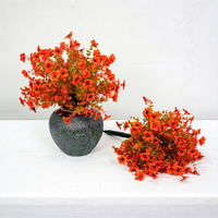 Fleurs artificielles d'extérieur pour la décoration de jardin, boule de fleurs artificielles sphérique orange à insérer dans le sol, arrangement floral pour la maison