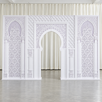 Panneau de toile de fond ajouré blanc pour décoration de scène de mariage, mur d'arche géométrique pour hôtel, banquet, fête, événement, salle de bal