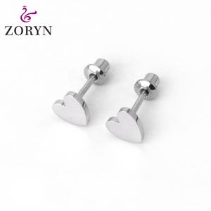 Pendientes de tuerca de acero inoxidable 316L chapados en plata con cierre de rosca, diseño de estrella doble, hipoalergénicos, acabado liso, joyería celestial - Product Image 3