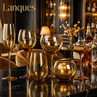 Ensemble de verres à boire en verre ambré foncé Lanques, résistants au lave-vaisselle, verres à vin champagne teintés ambrés pour les mariages et les événements