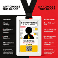 Badge de suivi d'entreprise sans carte SIM, localisation mondiale, partage de sous-compte, protection géofence, application web gratuite, carte intelligente