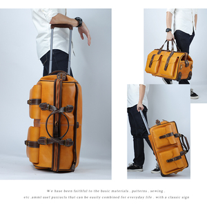 DUJIANG-carrito de equipaje de piel auténtica para hombre, conjunto de equipaje con ruedas de 24 pulgadas - Product Image 4