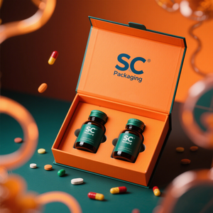 Mini caja de papel de medicina reciclable con logotipo personalizado, embalaje de pastillas de laminación mate para vitaminas, suplementos de aceite de pescado en relieve - Product Image 4