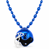 Collier de perles de football en plastique personnalisé de 33 pouces avec pendentif casque 3D, couleurs d'équipe, pour fans de sport, fête du Mardi Gras, vente en gros