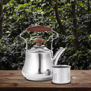 Cafetière moderne en acier inoxydable de grande capacité, grande théière, bouilloire avec filtre à gaz et à induction, antirouille - Product Image 1