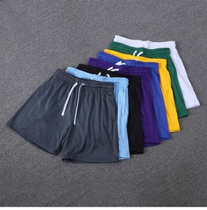Shorts de basket-ball respirants en maille épaisse de 5 pouces pour hommes, style décontracté, taille élastique, 100 % coton, vente en gros de haute qualité - Product Image 6