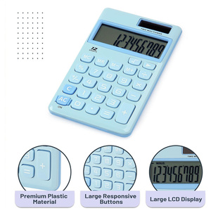 เครื่องคิด<span class=keywords><strong>เลข</strong></span>ฟังก์ชันมาตรฐาน, เครื่องคิด<span class=keywords><strong>เลข</strong></span>พกพาขนาดเล็ก 12 หลัก สีฟ้าอ่อน ใช้พลังงานแสงอาทิตย์, เครื่องคิด<span class=keywords><strong>เลข</strong></span>พกพาแบบพื้นฐานสำหรับสำนักงาน - Product Image 2