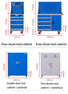 Metal Work <b>Trolley</b> With 2 Drawers Heavy-duty Steel <b>Tool</b> Cart for Garage Workshop Storage Rolling Toolbox Factory Direct Heavy-Du - Product Image 3