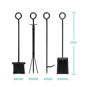 Zhongpin decorazione interna <span class=keywords><strong>per</strong></span> la casa alla rinfusa in ottone betulla accessori <span class=keywords><strong>per</strong></span> caminetto ATV Log Skid archide e supporto in ferro nero porta tronchi - Product Image 2