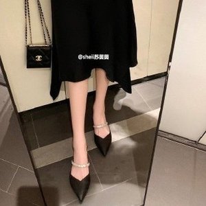 New Summer Slippers Female Thick Heels <b>Pointed</b> Slippers Fashion Fairy High Heels Sandals Rubber PU for Women - Product Image 6