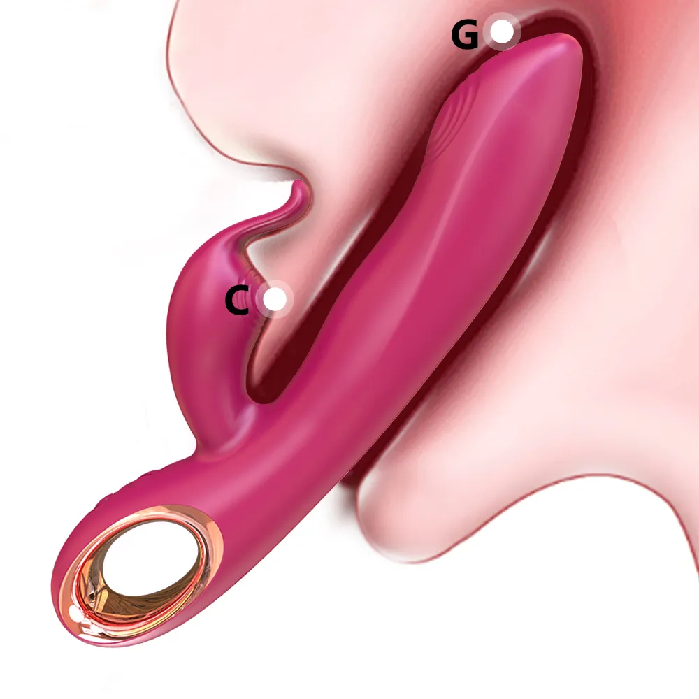 Femmina a doppia testa stimolazione G-spot Clitoris 10 frequenza impermeabile coniglio vibratore prodotti per adulti da donna