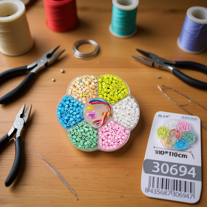 Set di Perline ILAN 10x10cm Colori Assortiti per Creazione di Gioielli e Artigianato - Product Image 3