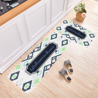 Tapis de cuisine tissé style marbre à texture abstraite, absorbe l'eau et l'huile, antidérapant, lavable en machine