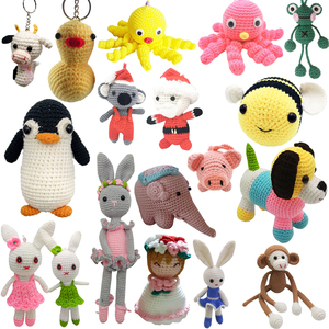 Juguetes de Animales Tejidos a Crochet Personalizados para Niños, Amigurumi Hechos a Mano, Llaveros de Lana, Conejo, Abeja, Pato, Elefante, Perro, Muñeco - Product Image 1