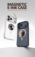 Coque de téléphone pour iPhone 17 avec support d'appareil photo, étanche CE IPX8, NFC, écran E-Ink personnalisable et recharge sans fil