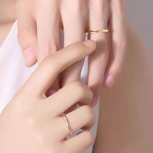 Anillo De Acero Inoxidable Gold Plated Adjustable Open <b>Couple</b> <b>Ring</b> Wedding Jewelry Irregular Zirconia <b>Ring</b> Mobius <b>Couple</b> <b>Rings</b> - Product Image 3