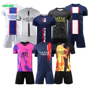 OEM Großhandel New Paris Home Trikot Messi Fußball Uniform Shirts 23 24 Set Herren Kinder Kinder Druck Fußball Trikot