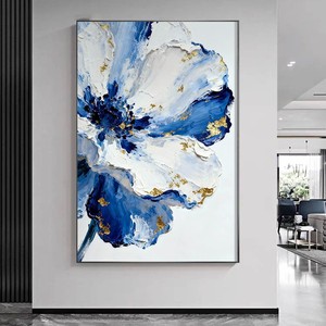 Modern Abstract Floral Oil Painting With Metal <b>Frame</b> For Living Room Sofa Background <b>Wall</b> Decor - Product Image 3
