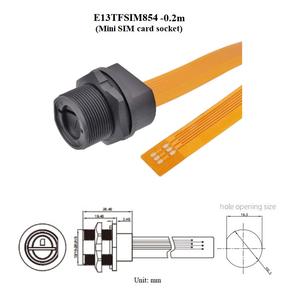 Circular impermeable IP67 chasis panel tornillo montaje en pared tarjeta <span class=keywords><strong>SIM</strong></span> TF tarjetero socket TF adaptador de tarjeta <span class=keywords><strong>SIM</strong></span> con cable flexible - Product Image 4