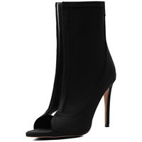 Sandali Estivi Taglia Grande 47 con Punta Aperta, Stivali Alti con Tacco a Spillo, Sexy Stivaletti da Donna in PVC Trasparente con Cerniera Posteriore