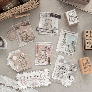 1 Tampon <span class=keywords><strong>de</strong></span> la série Xiongxiong's Time Book, motif dessiné à la main <span class=keywords><strong>de</strong></span> style vintage, pour la décoration <span class=keywords><strong>de</strong></span> journal quotidien - Product Image 4
