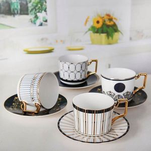 Juego de Taza y Platillo con Diseño Moderno, Taza de Café de Cerámica, Taza para Latte, Decoración para el Hogar - Product Image 4