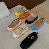 Sepatu Bot Pendek All-in-one Langsung dari Pabrik dengan Sol Tebal Berlapis Bulu Domba Hangat untuk Musim Dingin Baru, Berlapis Bulu Wol, Kulit Ringan, Unisex