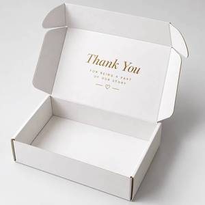 Eco Friendly Gold Foil Mailer Premium Corrugated White Shipping <b>Box</b> for E-commerce Packaging - Product Image 1