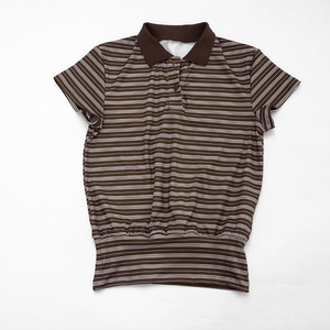 Viviblook C26TP094 T-shirt décontracté à rayures pour femme, col polo, nouvelle collection printemps-été - Product Image 6