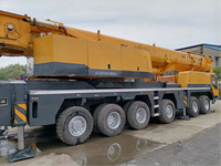 Grue mobile d'occasion de 130 tonnes avec moteur, châssis 6 axes, contrepoids de 38T, pompe, boîte de vitesses et moteur pour travaux de levage lourds