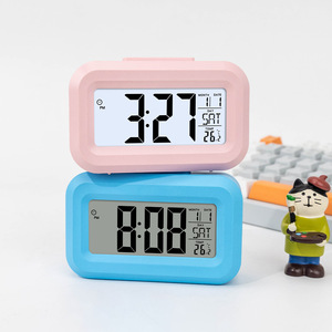 Mini Cute Electronic <b>Clock</b> <b>Digital</b> Alarm <b>Clock</b> With Temperature Day Date Display Snooze Function For Student Children Desk Use - Product Image 3