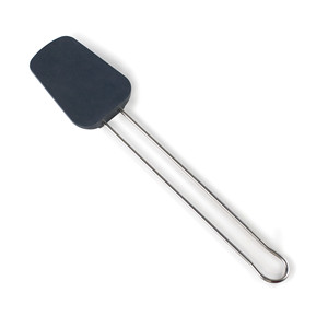 Spatola in silicone grigio con manico in acciaio inossidabile per uso in cucina - Product Image 1