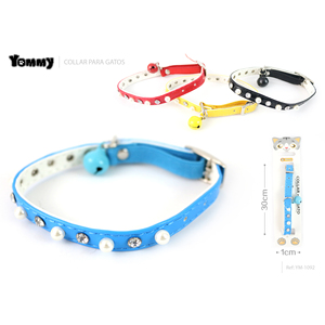 Collare per cani Yommy 60cm in similpelle nera con anello in metallo - Product Image 3